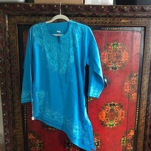 Egyptian Cotton Tunic with Embroidery